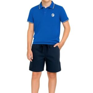 Aventura Boys' Polo T-Shirt & Shorts Set 100% Cotton Bio-Washed Fabric Age 5-12 Years