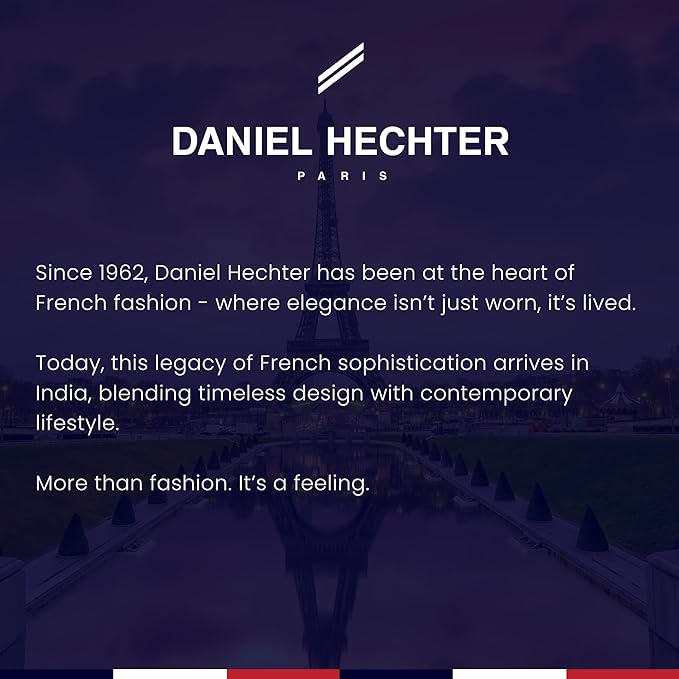 Daniel Hechter Paris Trocadero Collection Round Dial Watch for Men with Roman Indices, Stylish Silicone Strap, Water Resistant & Quartz Movement-DHM1012